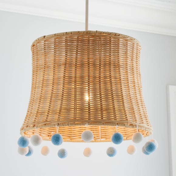 Fiesta Rattan Pom Pom Easy Fit Pendant Shade - image 1