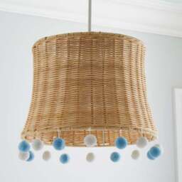 Fiesta Rattan Pom Pom Easy Fit Pendant Shade - thumbnail 2