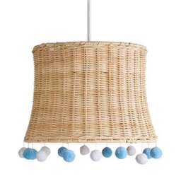 Fiesta Rattan Pom Pom Easy Fit Pendant Shade - thumbnail 4