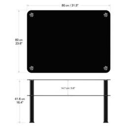 AVF Large Coffee Table, Black Glass with Black Legs - thumbnail 5