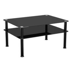 AVF Large Coffee Table, Black Glass with Black Legs - thumbnail 2