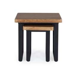 Freddie Nest of Tables, Rustic Wood Effect - thumbnail 4