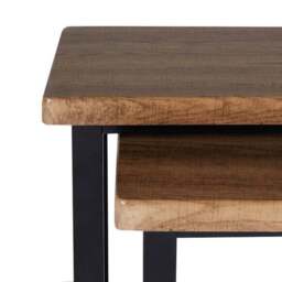 Freddie Nest of Tables, Rustic Wood Effect - thumbnail 5