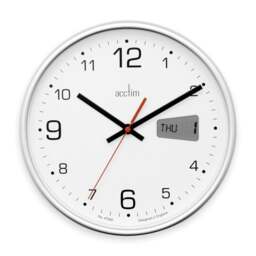 Acctim Kalendar Silver Wall Clock - thumbnail 1
