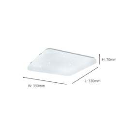 EGLO Frania-S 33cm LED Square Crystal Effect Flush Wall and Ceiling Light - thumbnail 3