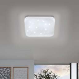 EGLO Frania-S 33cm LED Square Crystal Effect Flush Wall and Ceiling Light - thumbnail 1