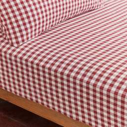 Portloe Gingham Woven 100% Cotton Fitted Sheet