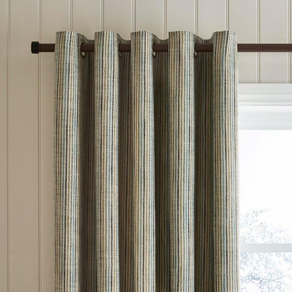 Walker Tonal Stripe Eyelet Curtains - image 1
