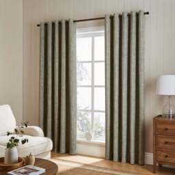Walker Tonal Stripe Eyelet Curtains - thumbnail 2