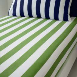 Set of 2 Bold Stripe Cotton Fitted Bed Sheets - thumbnail 1