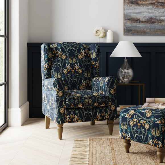 Oswald Havisham Print Wingback Armchair by Dunelm