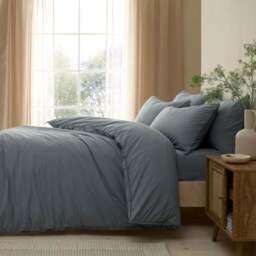 Soft Washed Cotton Duvet Cover & Pillowcase Set - thumbnail 4