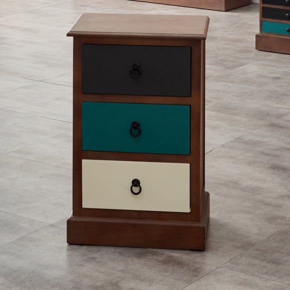 Pacific Loft 3 Drawer Bedside Table, Pine - image 1