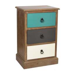 Pacific Loft 3 Drawer Bedside Table, Pine - thumbnail 2