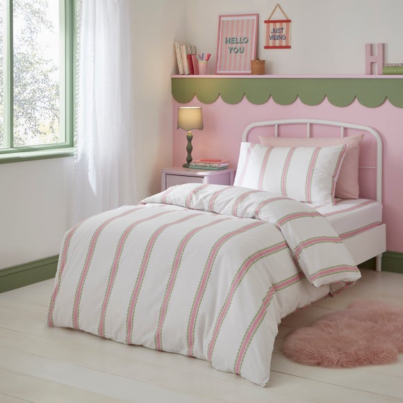 Scallop Stripe Duvet Cover and Pillowcase Set - image 1