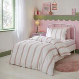 Scallop Stripe Duvet Cover and Pillowcase Set - thumbnail 1
