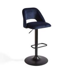 Jonas Adjustable Height Bar Stool, Velvet - thumbnail 5