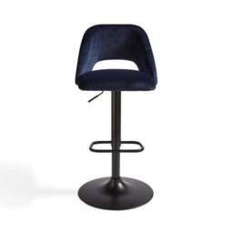 Jonas Adjustable Height Bar Stool, Velvet - thumbnail 6