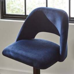 Jonas Adjustable Height Bar Stool, Velvet - thumbnail 3
