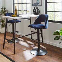 Jonas Adjustable Height Bar Stool, Velvet - thumbnail 2
