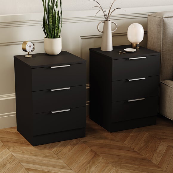 Hayes Set of 2 3 Drawer Bedside Tables - image 1