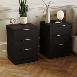 Hayes Set of 2 3 Drawer Bedside Tables - thumbnail 1