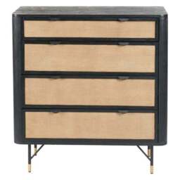 Fiji 4 Drawer Chest, Acacia Wood and Rattan - thumbnail 4