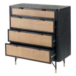Fiji 4 Drawer Chest, Acacia Wood and Rattan - thumbnail 6