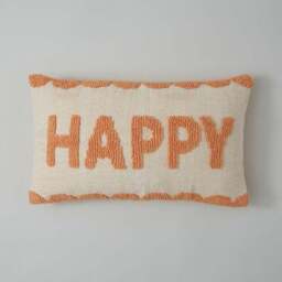 Happy Bright Slogan Cushion Coral - thumbnail 2