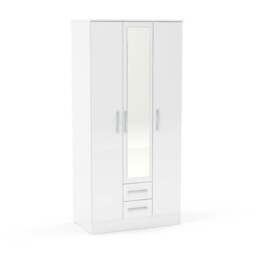 Lynx Triple Wardrobe, Mirrored - thumbnail 2