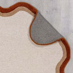 Azure Wave Border Wool Rug - thumbnail 3