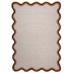 Azure Wave Border Wool Rug - thumbnail 5