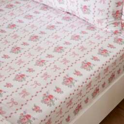 Set of 2 Vintage Floral 100% Cotton Fitted Bed Sheets
