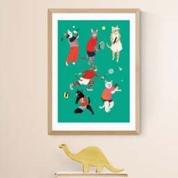 East End Prints Cat Ball Sport Print