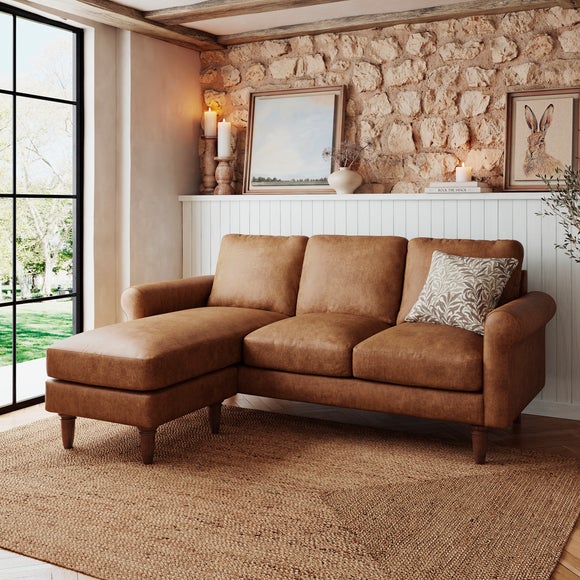 Maeve Compact Faux Leather Corner Chaise Sofa - image 1