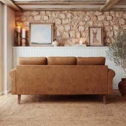 Maeve Compact Faux Leather Corner Chaise Sofa - thumbnail 3