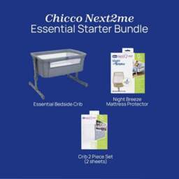 Chicco Next to Me Essential Crib with Mattress Topper and Sheets Bundle - thumbnail 3