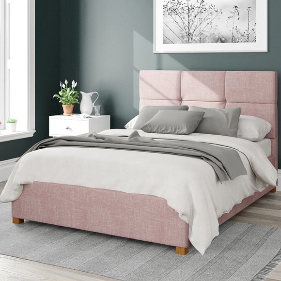 Caine Pure Pastel Cotton Ottoman Bed Frame - image 1