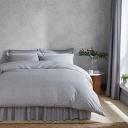 Chambray Microfibre Duvet Cover & Pillowcase Set - thumbnail 1