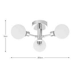 Sfera Mid Century 3 Light Bathroom Ceiling Light - thumbnail 6