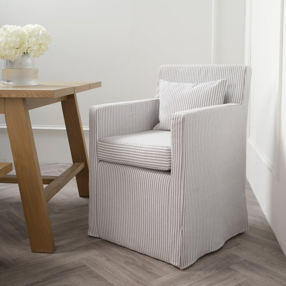Hettie Dining Chair, Grey Stripe Fabric - image 1