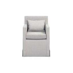 Hettie Dining Chair, Grey Stripe Fabric - thumbnail 2