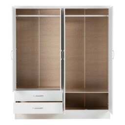 Nevada 4 Door 2 Drawer Wardrobe, Mirrored - thumbnail 4