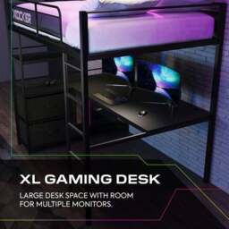 X Rocker BattleBunk XL RGB High Sleeper Bed with Corner Desk - thumbnail 5