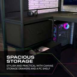 X Rocker BattleBunk XL RGB High Sleeper Bed with Corner Desk - thumbnail 3