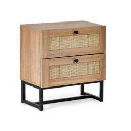 Hollis 2 Drawer Bedside Table, Oak - thumbnail 3