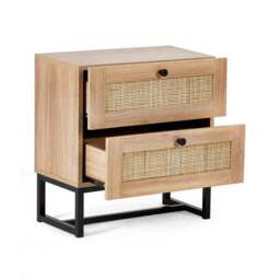 Hollis 2 Drawer Bedside Table, Oak - thumbnail 4
