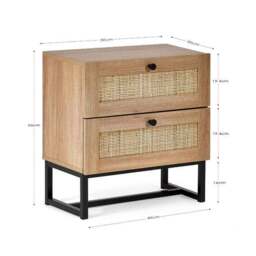 Hollis 2 Drawer Bedside Table, Oak - thumbnail 6