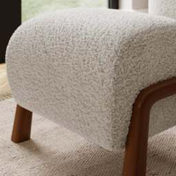 Curved Wooden Footstool, Borg - thumbnail 2