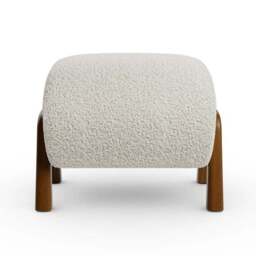 Curved Wooden Footstool, Borg - thumbnail 6